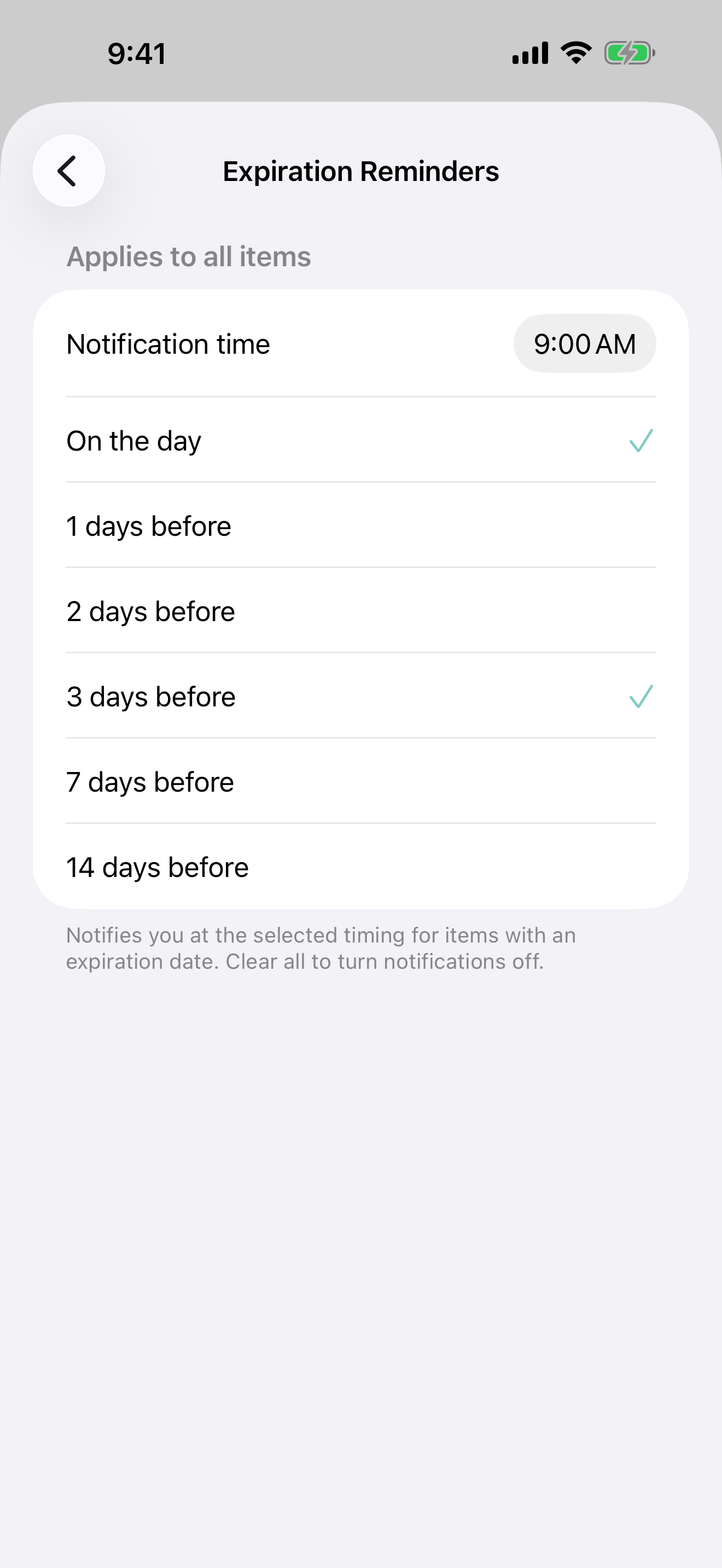 Never Miss an Expiry Datescreen